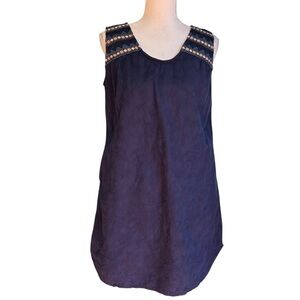 Solitaire Boho Sleeveless Embroidered Shift Dress Women’s SZ Medium in Blue